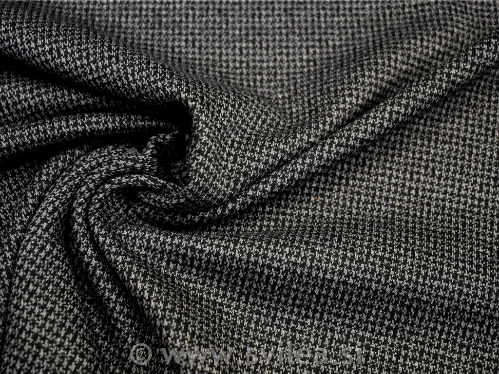 Viskozni jersey - pepita črna in siva