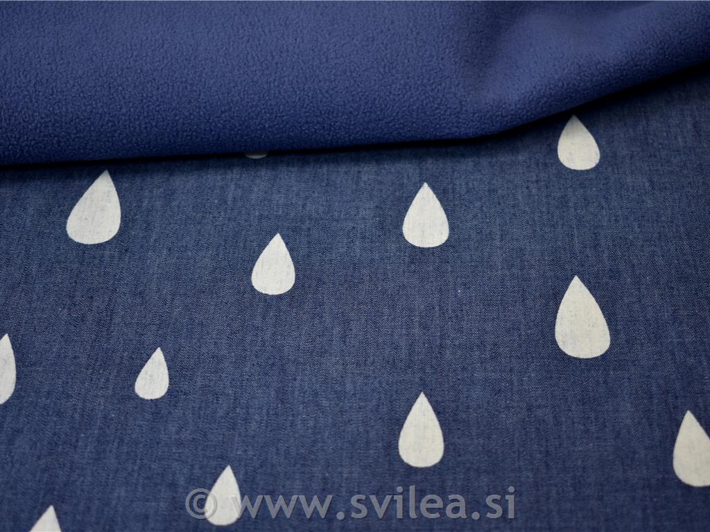 Softshell - kapljice na jeans barvi