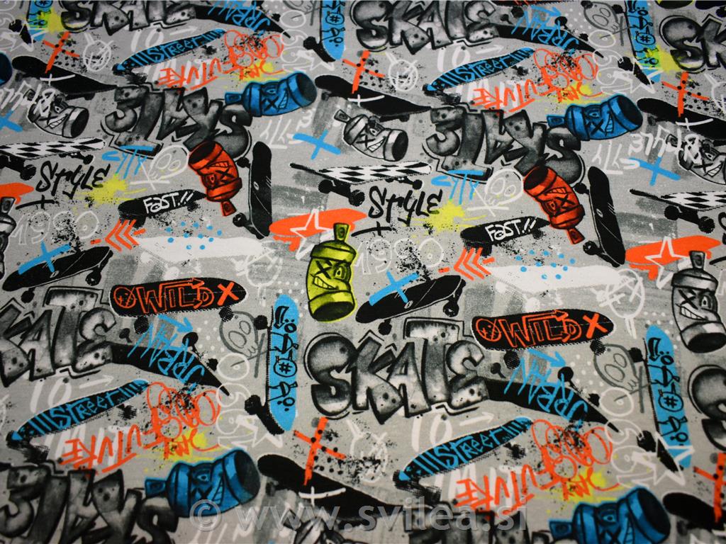 Bombažni jersey - skate grafiti
