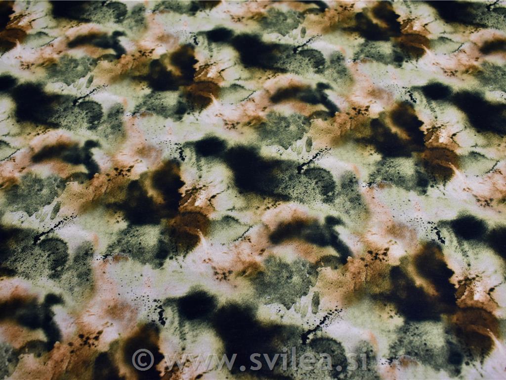 Prevešanka kosmatena - tie dye v mah zeleni in rjasti barvi