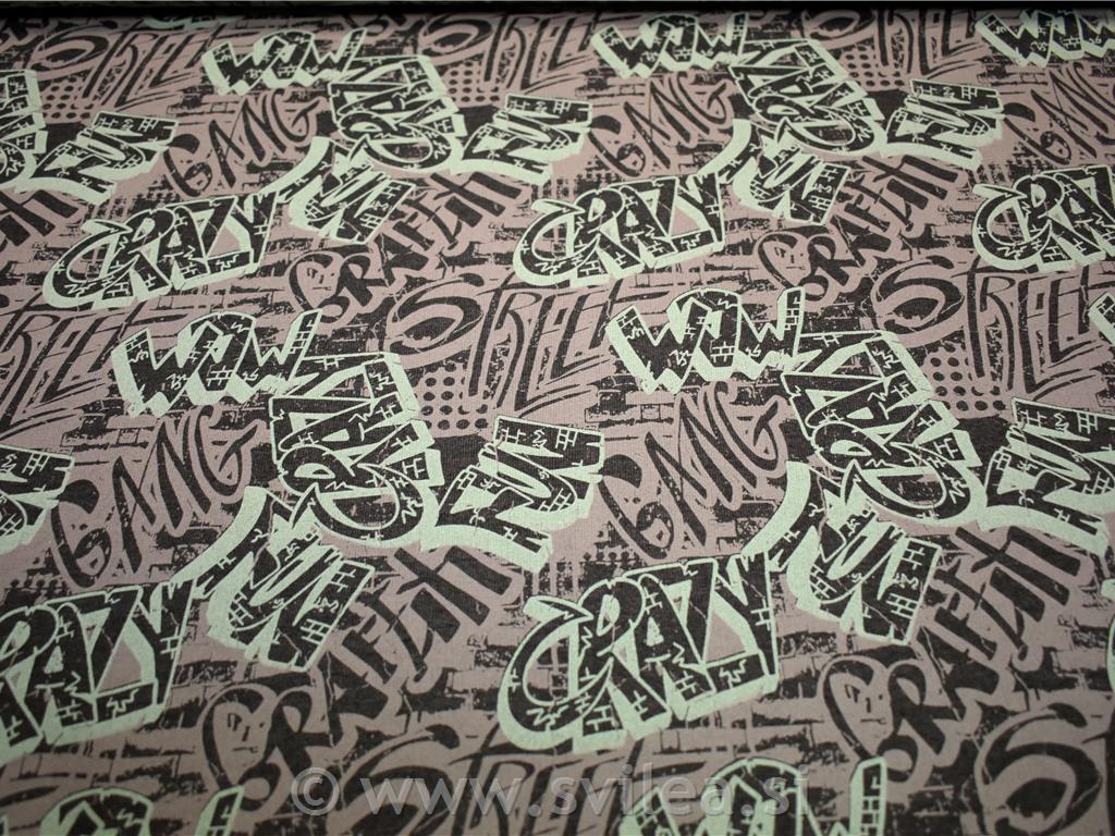 Prevešanka kosmatena - grafiti na melanž antracit sivi