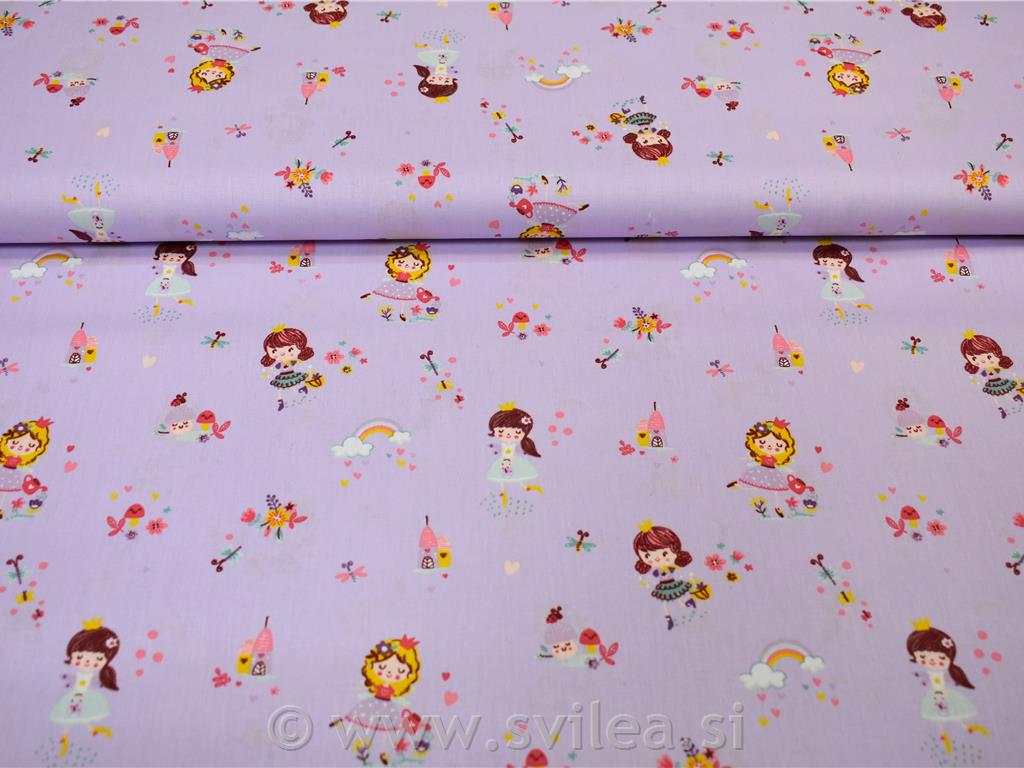 Poplin - princeskin vrt na lila