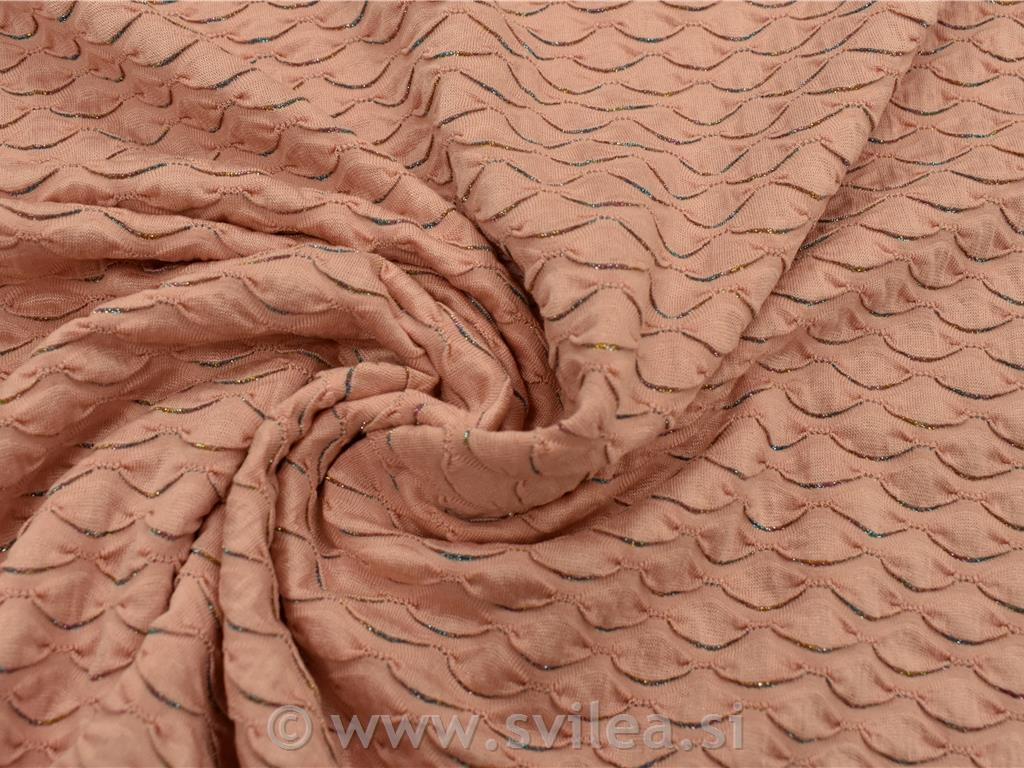 Jersey jacquard z lurexom- alt roza