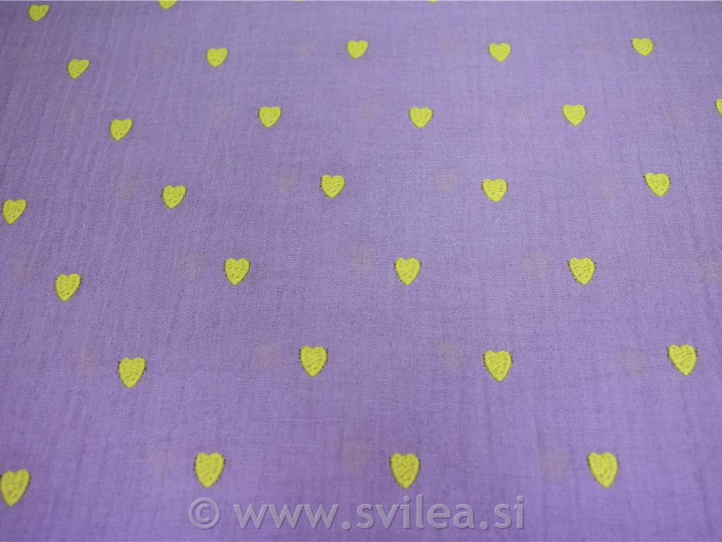 Tetra dvojna - rumeni neon srčki na lavanda osnovi