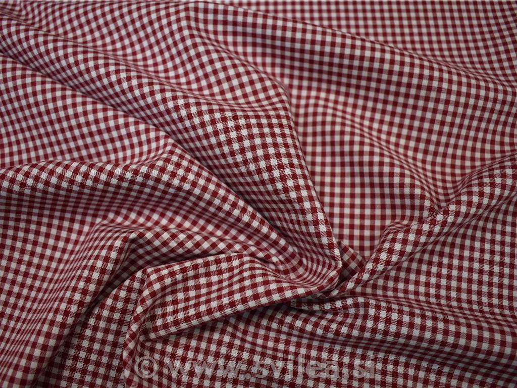 Poplin - bordo in bel karo