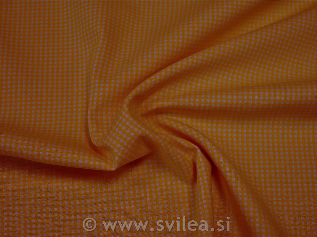 Poplin karo - oranžen in bel