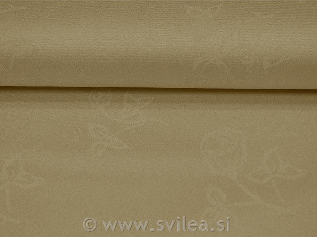 Damast širine 140 cm - vrtnice svetlo drap barve