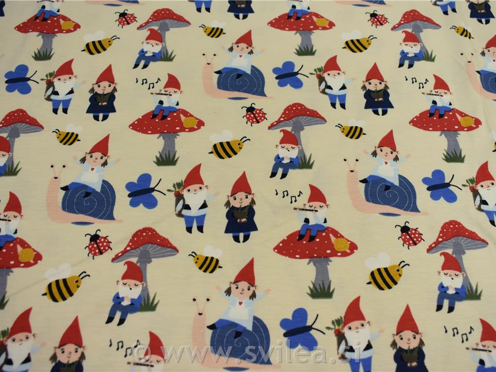 Bombažni jersey - palčki na vanilija osnovi