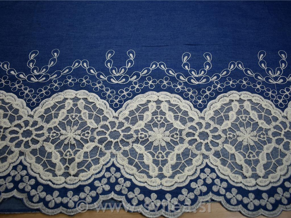 Jeans - vezenina bela spodaj