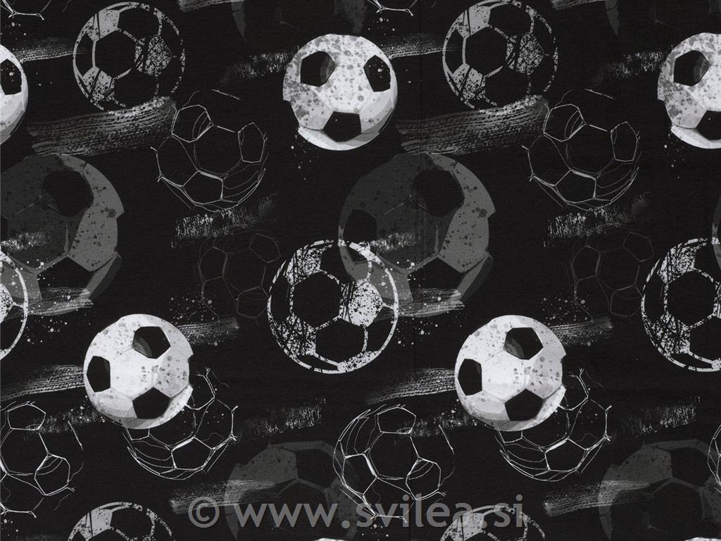 Bombažni jersey - žoge na črni