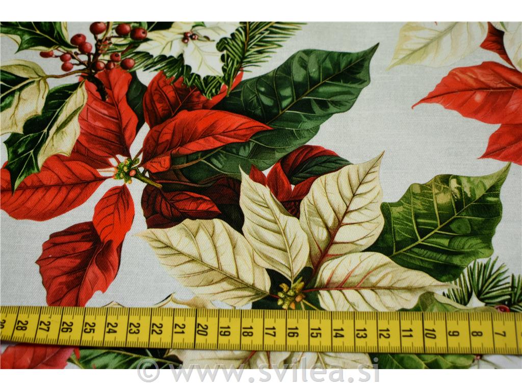 Dekorativa lažja - božične zvezde, bodike, storži na melanž smetana osnovi