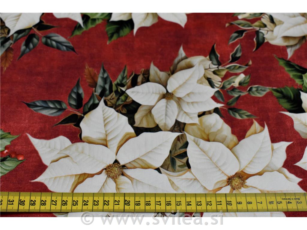 Dekorativa lažja - božične zvezde in bodike na melanž bordo osnovi