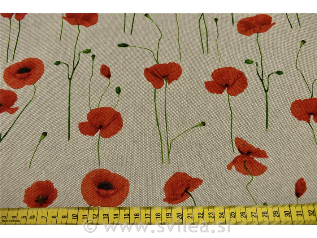 Dekorativno blago - mak na natur