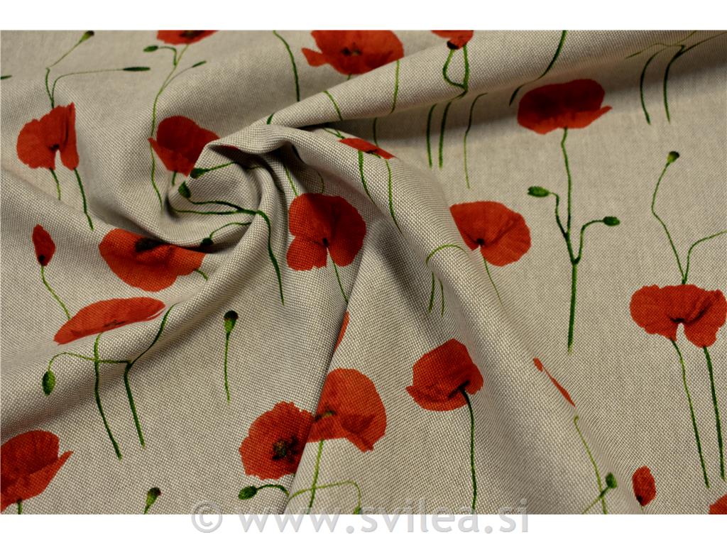 Dekorativno blago - mak na natur