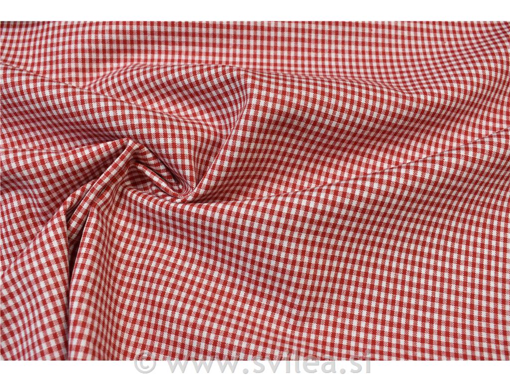 Platno - drobni rdeči karo