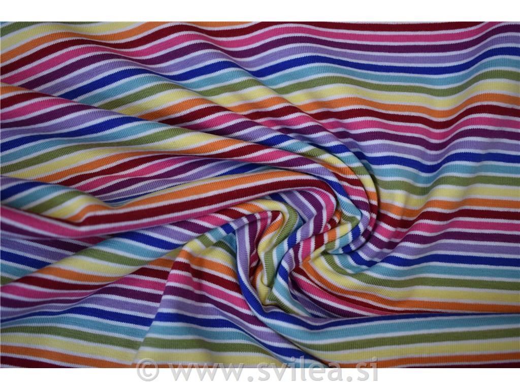 Bombažni jersey - črte raznobarvne nežne