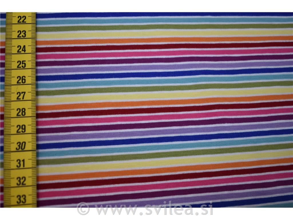 Bombažni jersey - črte raznobarvne nežne