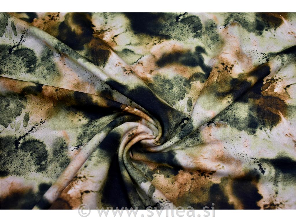 Prevešanka kosmatena - tie dye v mah zeleni in rjasti barvi