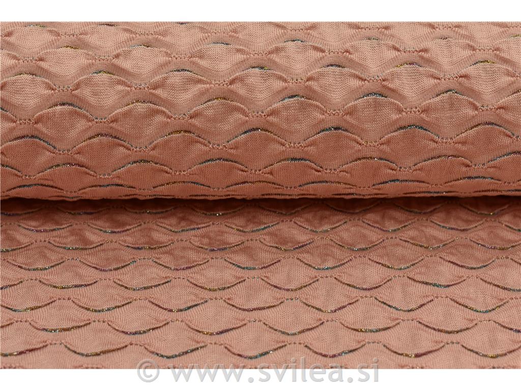 Jersey jacquard z lurexom- alt roza