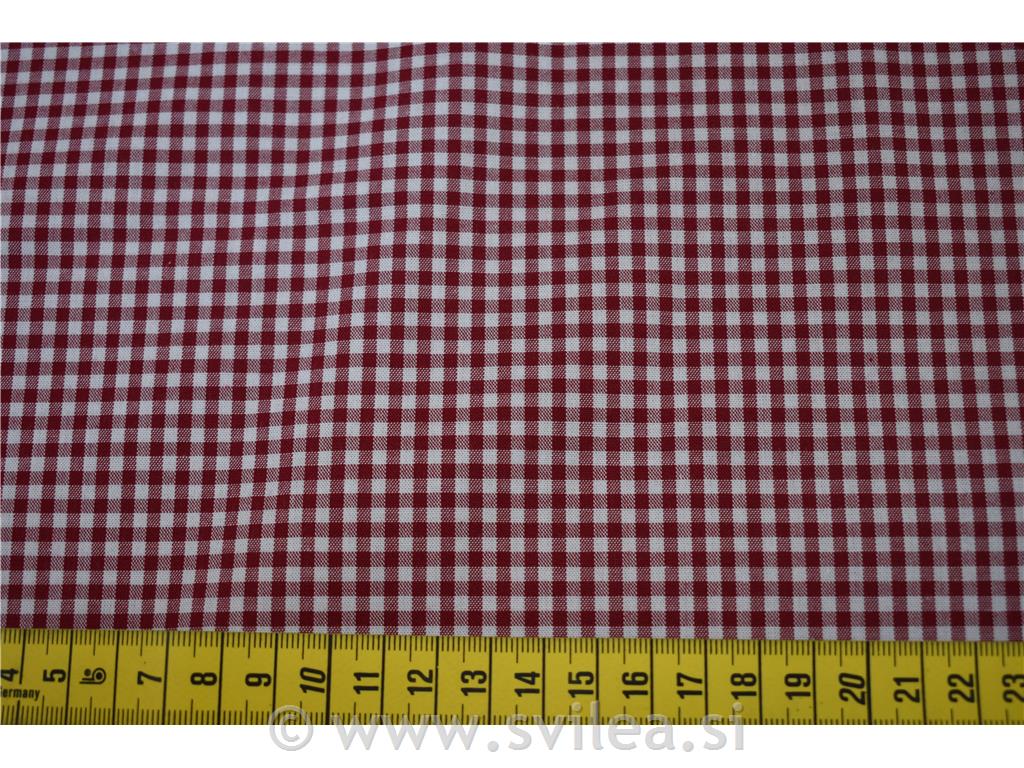 Poplin - bordo in bel karo