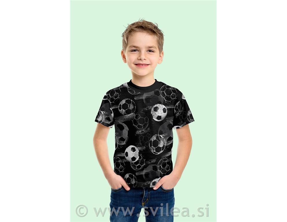 Bombažni jersey - žoge na črni