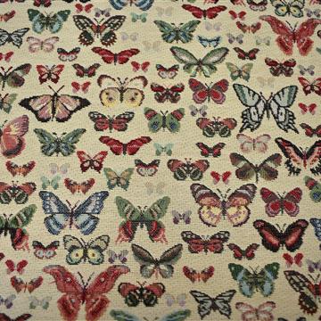 Blago za stole - metulji raznih barv na smetana osnovi