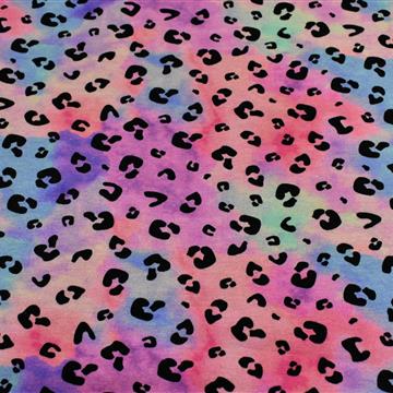 Bombažni jersey DIGITAL - gepard vzorec na lila