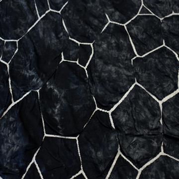 Viskozni jersey - šestkotniki črno sivi